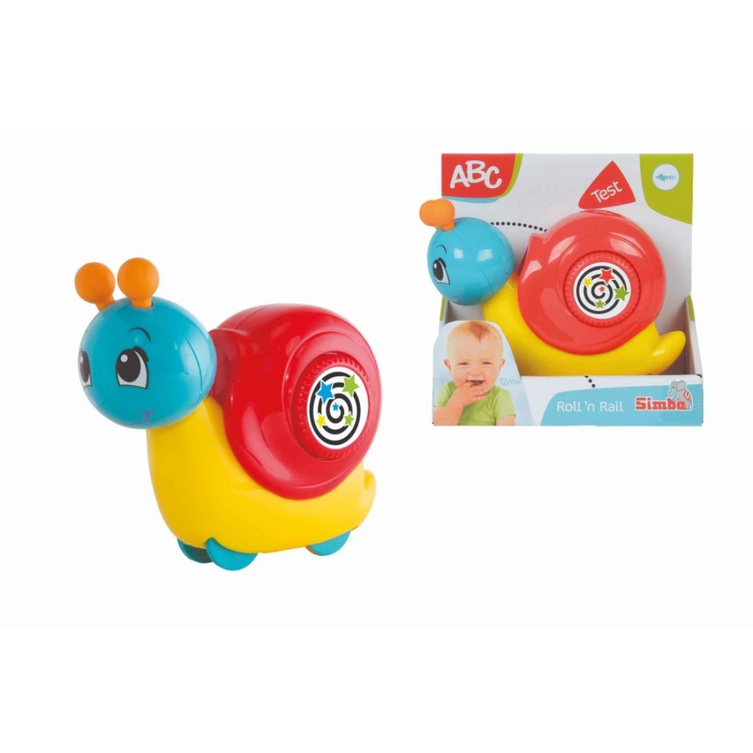 Simba ABC Roll And Rail Snail Toy Multicolour 14cm