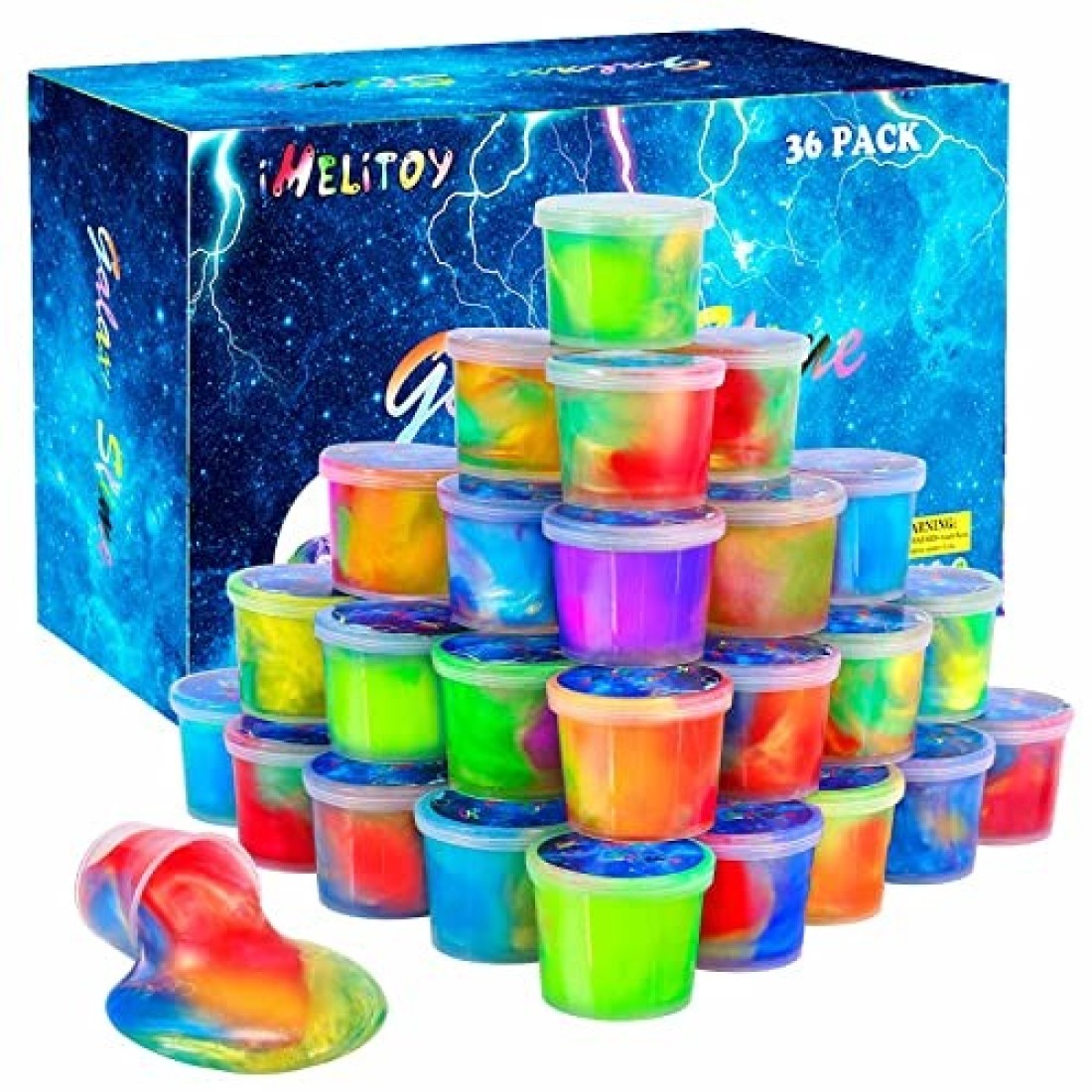 Galaxy Slime Kit for Girls Boys, 36 Pack Mini Slime Party Favors for Kids, Pretty Stretchy &amp; Non-Sticky Slime Pack, Valentine Party Favors for Kids Goodie Bag Stuffers