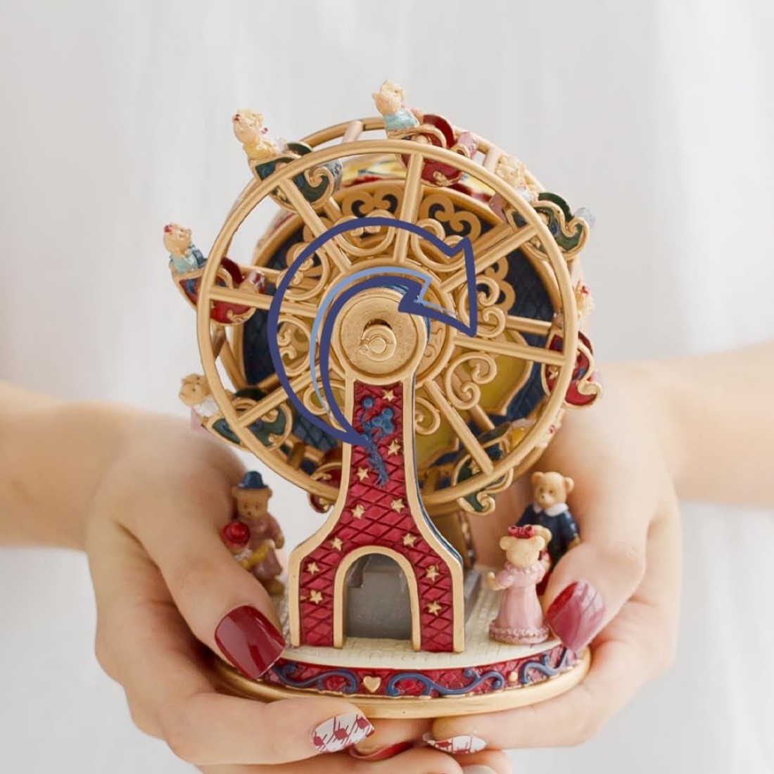 LOVE FOR YOU Gift Wrapped Music Box Bear Ferris Wheel Musical Decoration for Girls and Boys Baby Kids Sister Son Daughter Mom Granddaughter Grandma Niece Women Christmas Birthday Presents Gifts