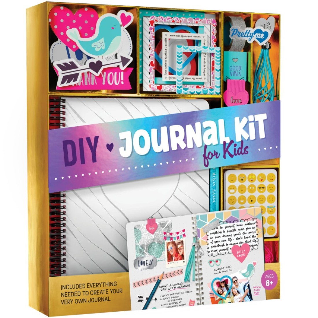 DIY Journal Kit for Girls - Great Gift for 8-14 Year Old Girl - Cool Birthday Easter Gifts Ideas for Teens - Fun, Cute Art &amp; Crafts Kits for Tween Teenage Kids - Scrapbook &amp; Diary Supplies Toy Set