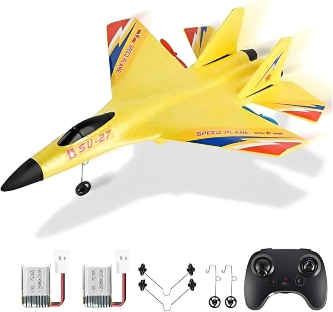 AL ARQAM RC Plane, Remote Control Airplanes, 2.4 Ghz RC Plane Ready to Fly, Jet Fighter Toys Gift for Beginner Adult Kids, Includes Battery, Cool Light
