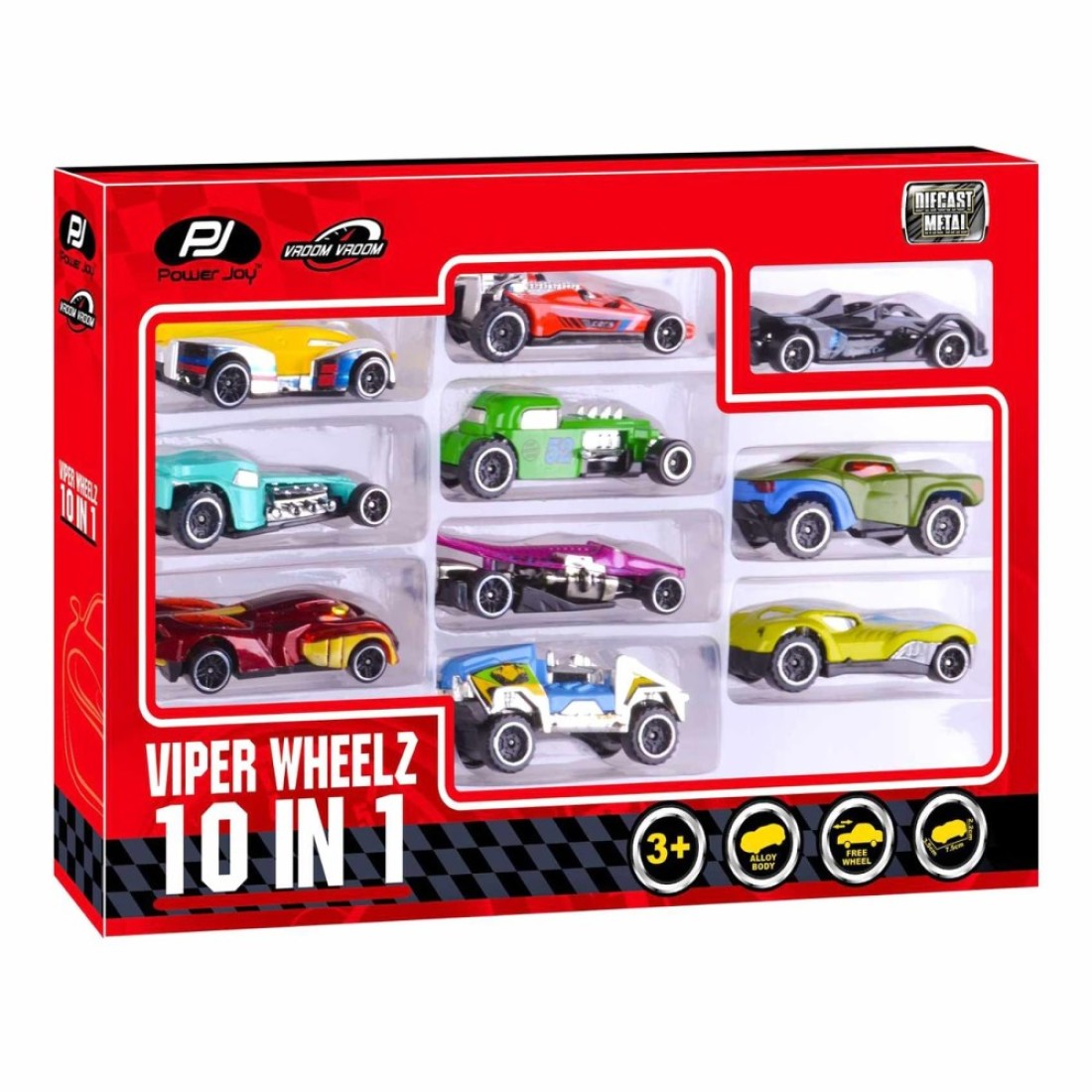 Power Joy Vroom Premium 10-in-1 Diecast Viper Wheelz