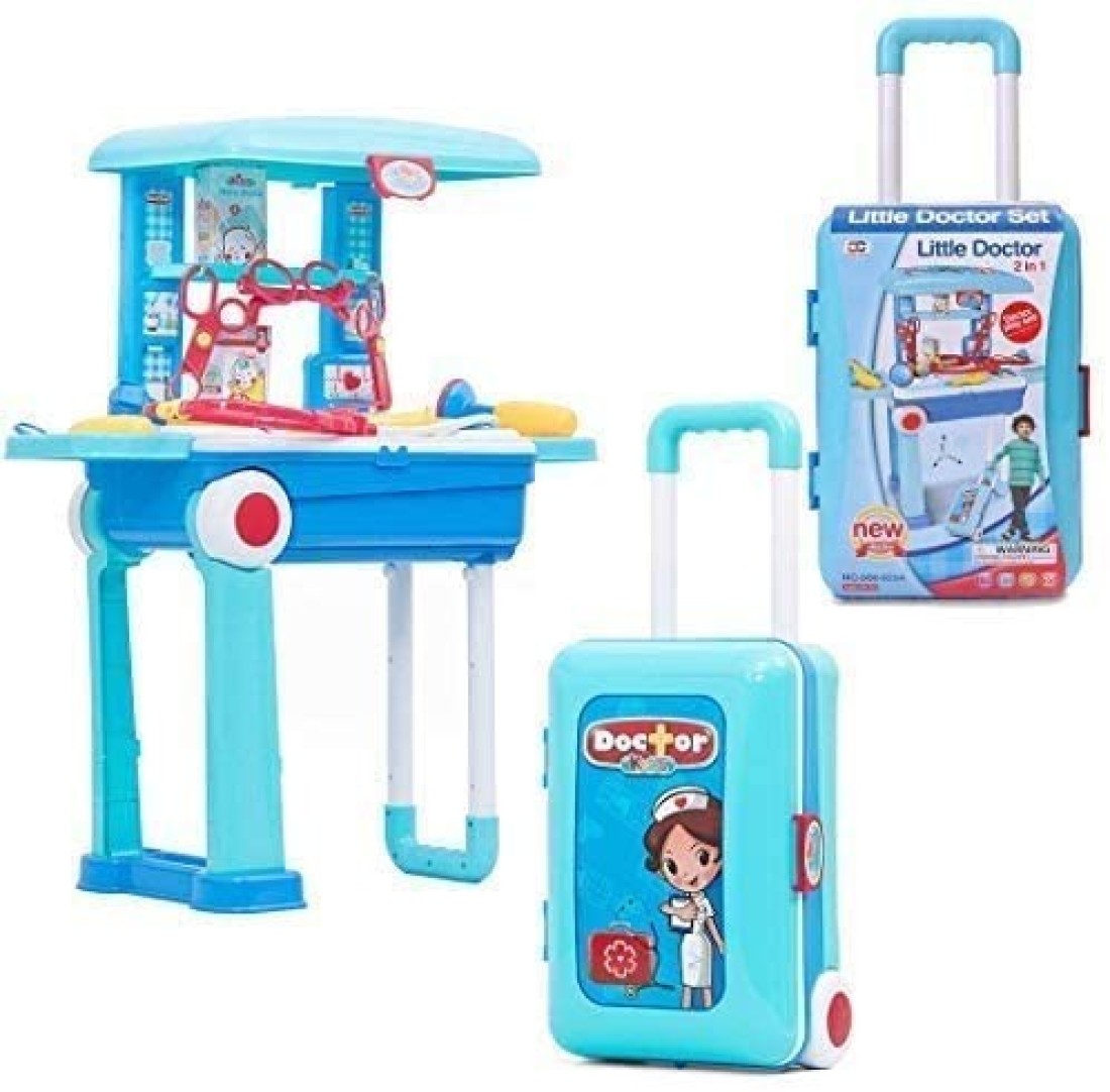 Generic Little Doctor Play Set 2 in 1 For Kids With Suitcase Trolley, For Ages 3 +