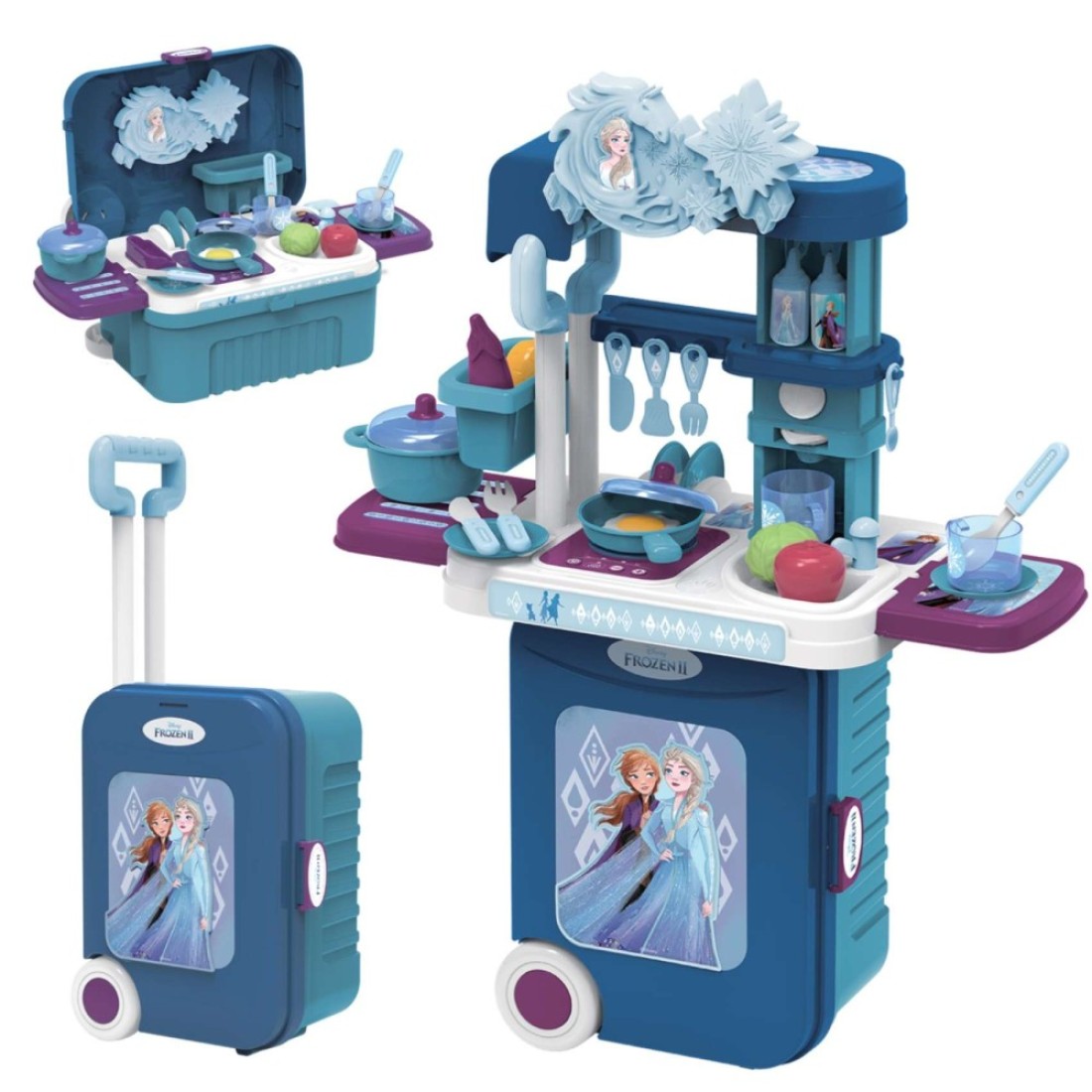 Disney Frozen II 3-In-1 Kitchen Playset Trolley Blue