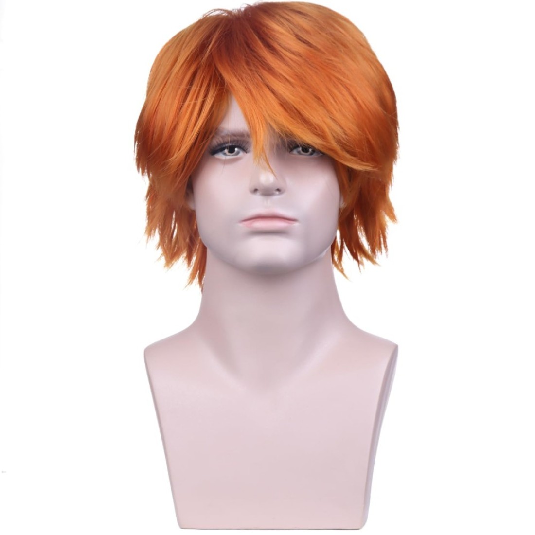 BERON Orange Short Wigs Straight Anime Cosplay Hair Wig 12&quot; Ginger Bob Party Halloween Costume Dress Up Wig Cap Included