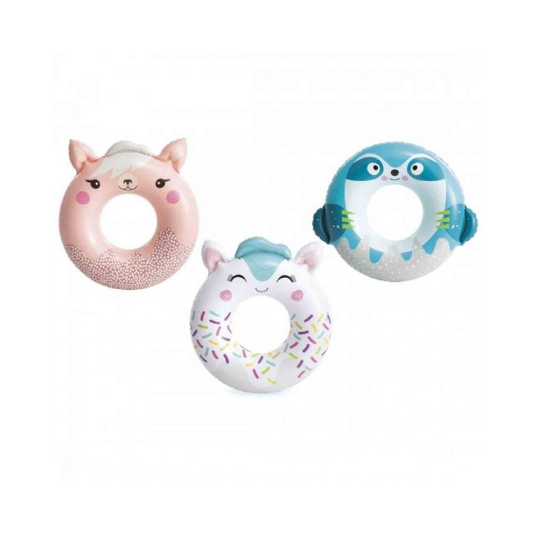Intex Cute Animal Inflatable Swim Rings Tubes 12x7x2 Inches