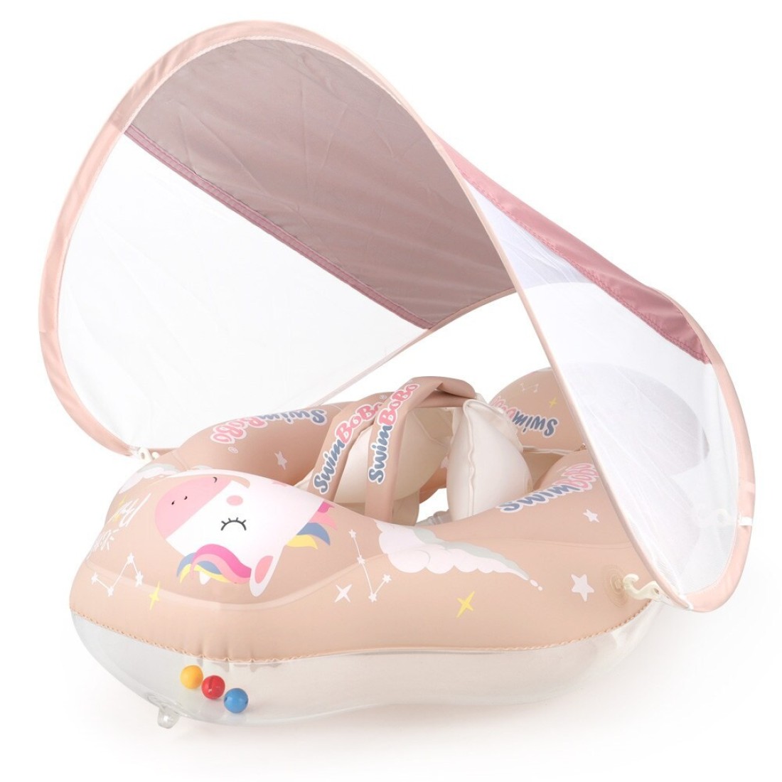 Swimbobo-Baby Swimming Float W/Sun Protection Canopy-Unicorn