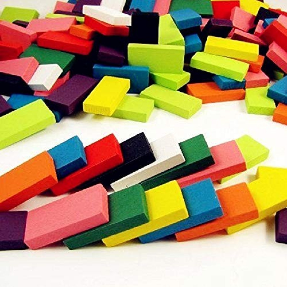 Blossom Pack of 3 (120 Pcs Each Pack) Colorful Wooden Domino Set for Kids Colourful Wooden Dominos Toy Colourful Wooden Blocks