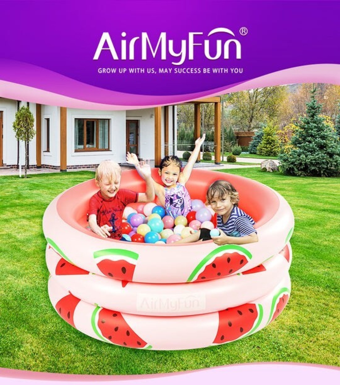 AirMyFun Water Melon Ball Pool for Kids 3+, 61x61x26CM