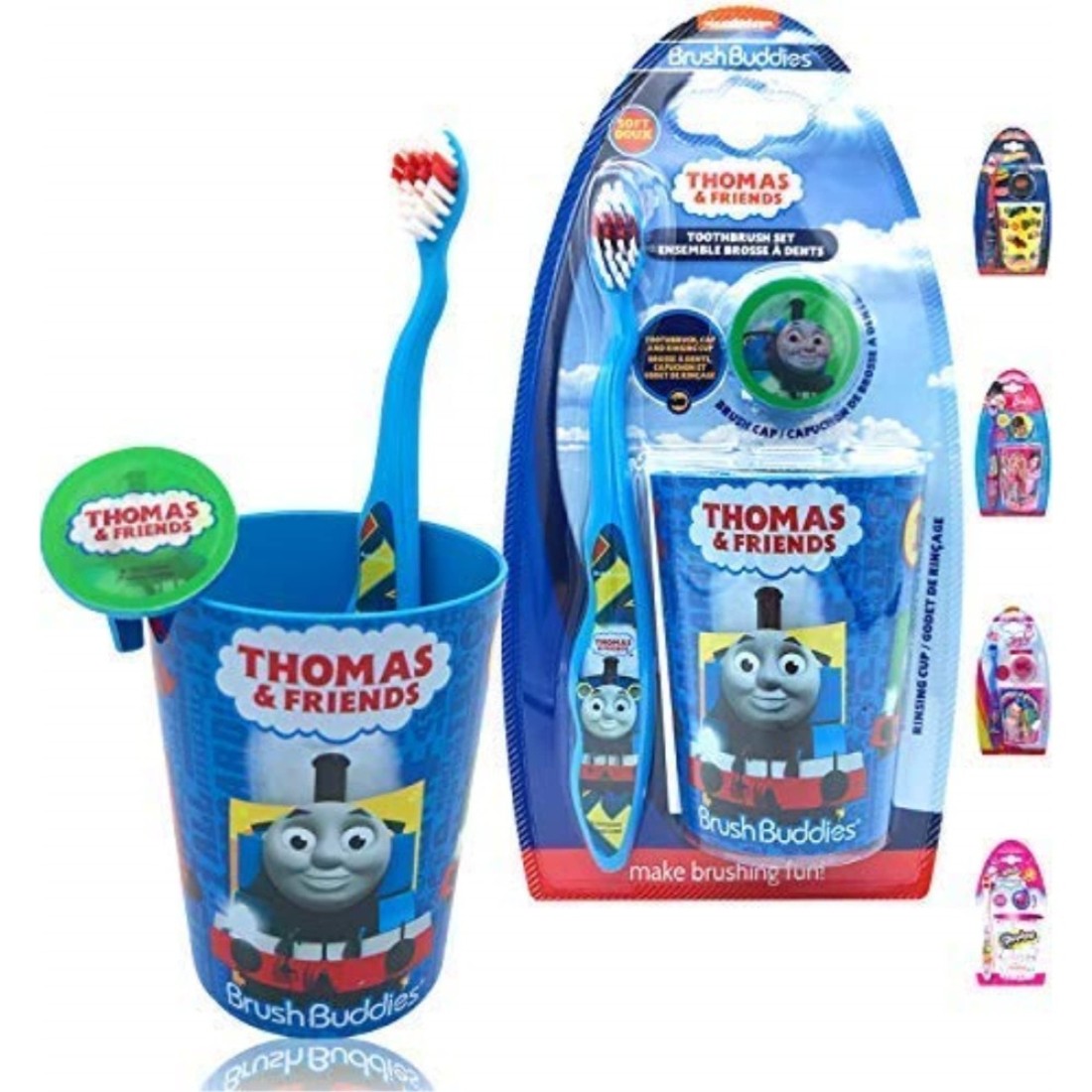 FIREFLY Thomas Kit Ideal Kids Friendly Designed Disney Happy Brushing Time Soft Bristle Toothbrush Kit Thomas and Friends Set