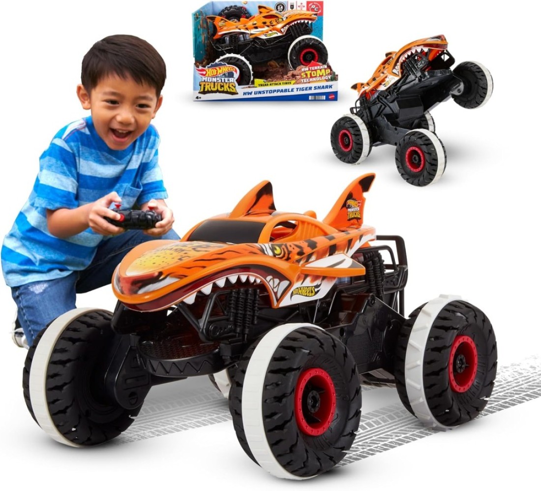 شاحنة هوت ويلز R/C Monster Truck Tiger Shark HGV87
