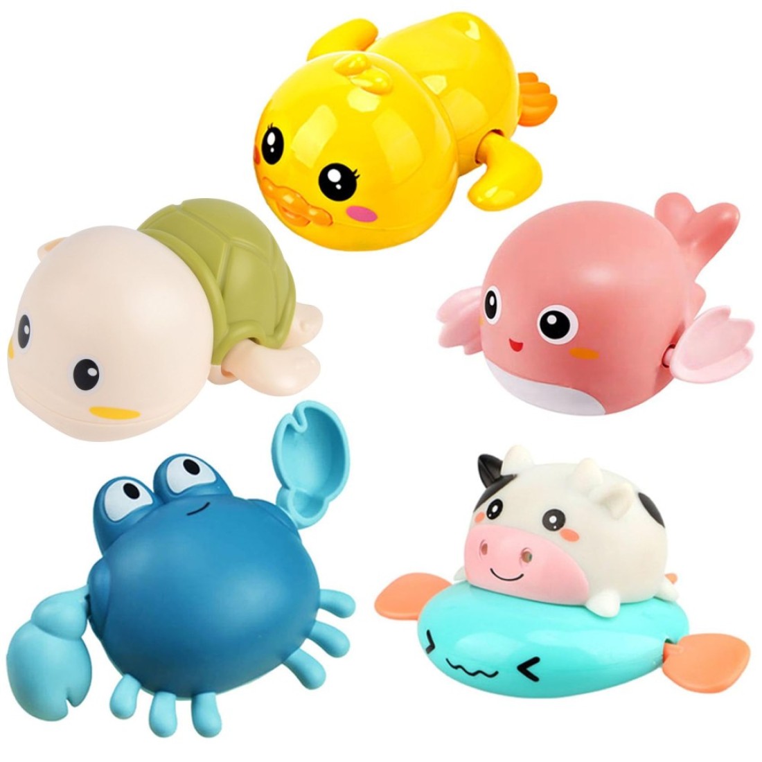 ZHFUYS Bath ToyCute Animal Clockwork Bathtub Swimming Pool ToyBaby Bath Toys for Toddlers 13 Boys Girls Water Bath Toy Set5 Pack