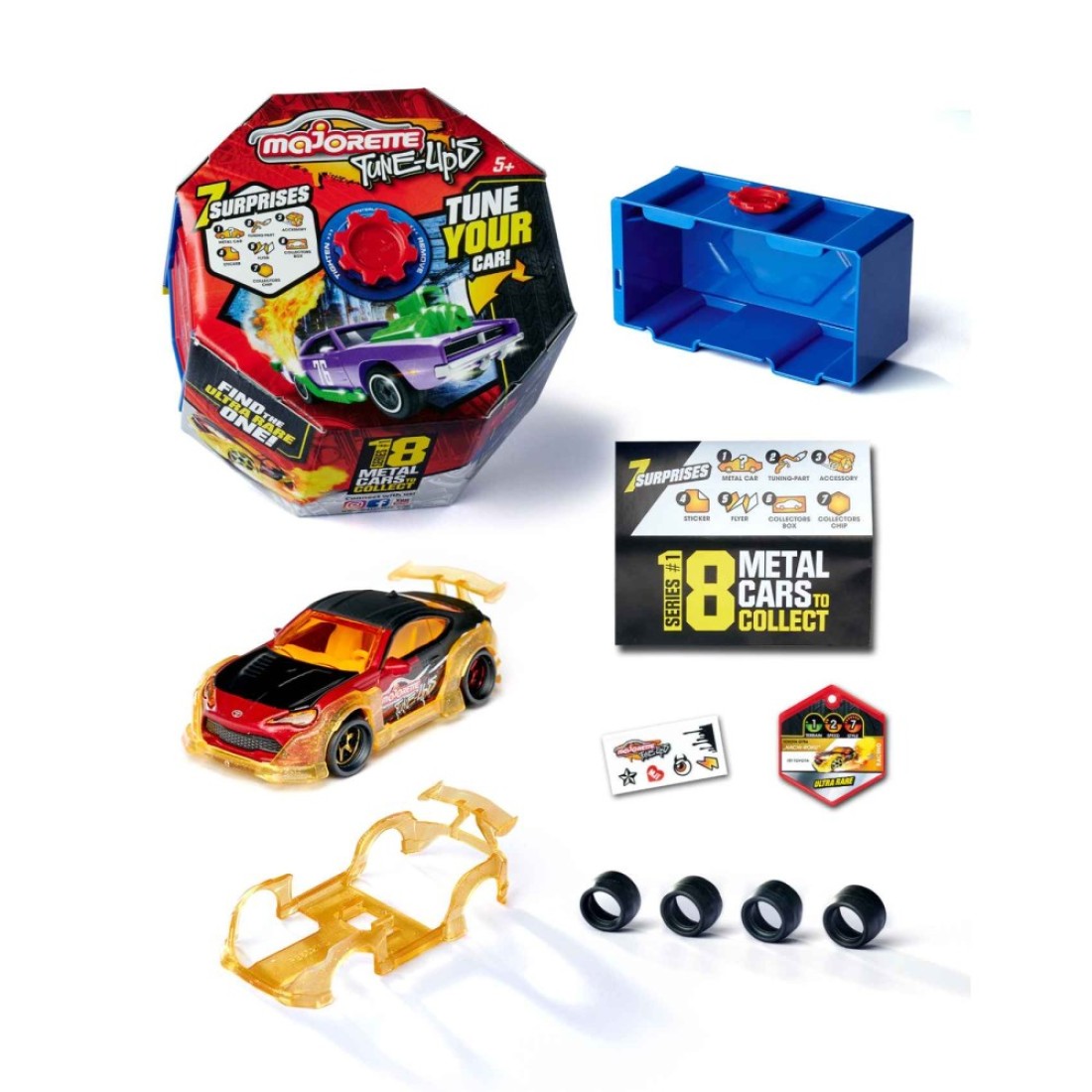 Majorette Tune Up&#39;s &lrm;Series 1 7 Surprises Metal Car Multicolour Pack of 20