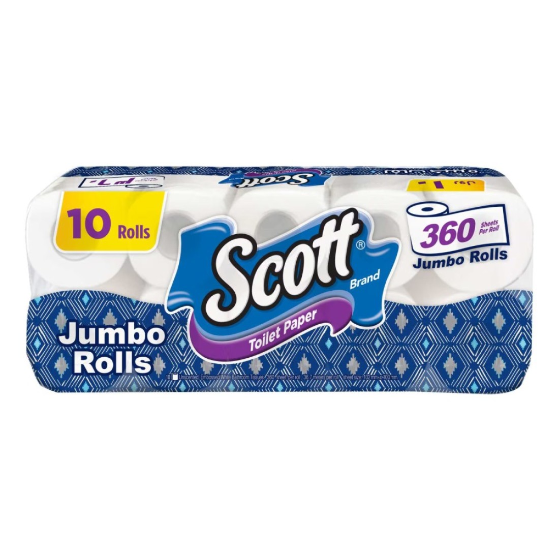 Scott Bath Tissue Jumbo Roll 360 Sheets 10 Rolls