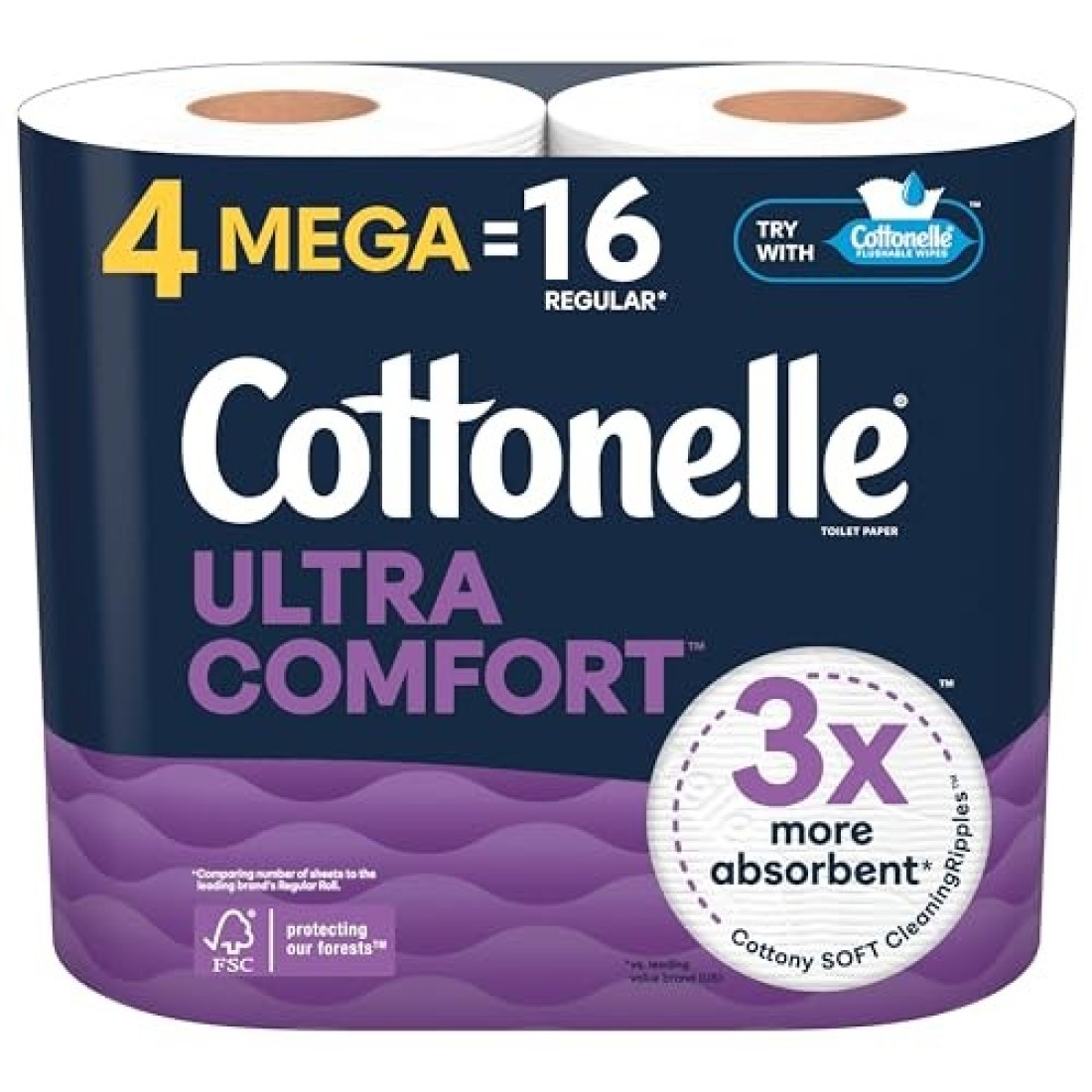 Cottonelle Ultra Comfort Soft Toilet Paper 4 Mega Rolls 4 Mega Rolls 16 Regular Rolls 244 Sheets Per Roll