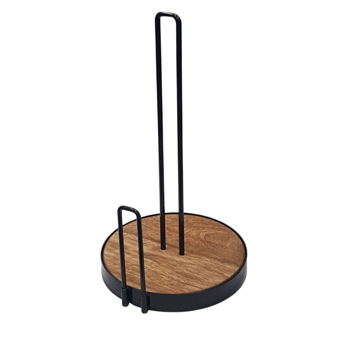 Farmhouse Paper Towel Holder for Kitchen Countertop Wooden and Wire Countertop Paper Towel Holder with Side Arm Kitchen Dining Decor Great for Jumbo Family Size Rolls