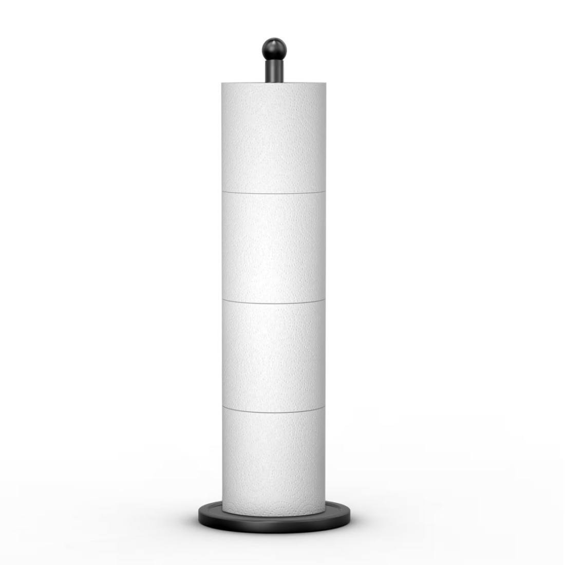 Bilillo Toilet Paper Holder Stand(with Reserve Function),Free Standing Toilet Paper Stand Storage for Bathroom,Toilet Paper Holder Holds 4 Rolls Toilet Tissue,Matte Black