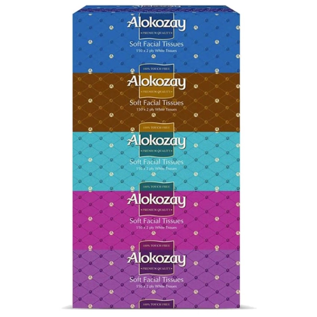 Alokozay Soft Facial Tissue 150 Sheets Pack of 5
