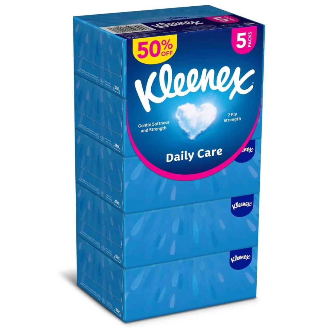 Kleenex Natural Collections Facial Tissue - Pack of 5 Boxes 170 Sheets x 2 Ply