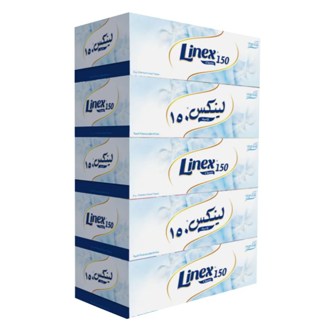 Linex Classic Facial Tissue White 150 Sheets Pack of 5