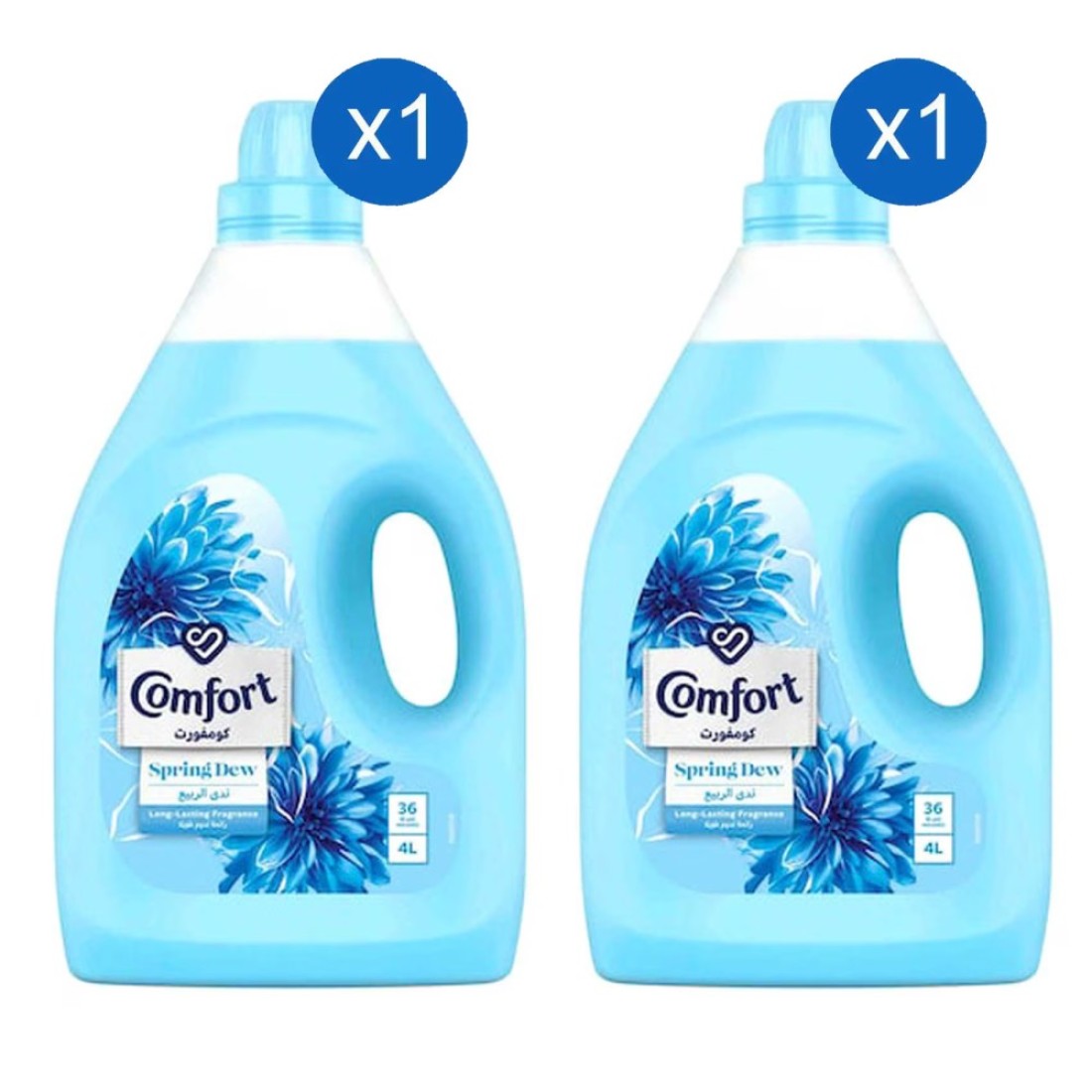 Comfort Fabric Softener Spring Dew Blue Bottle 4L Pack of 2