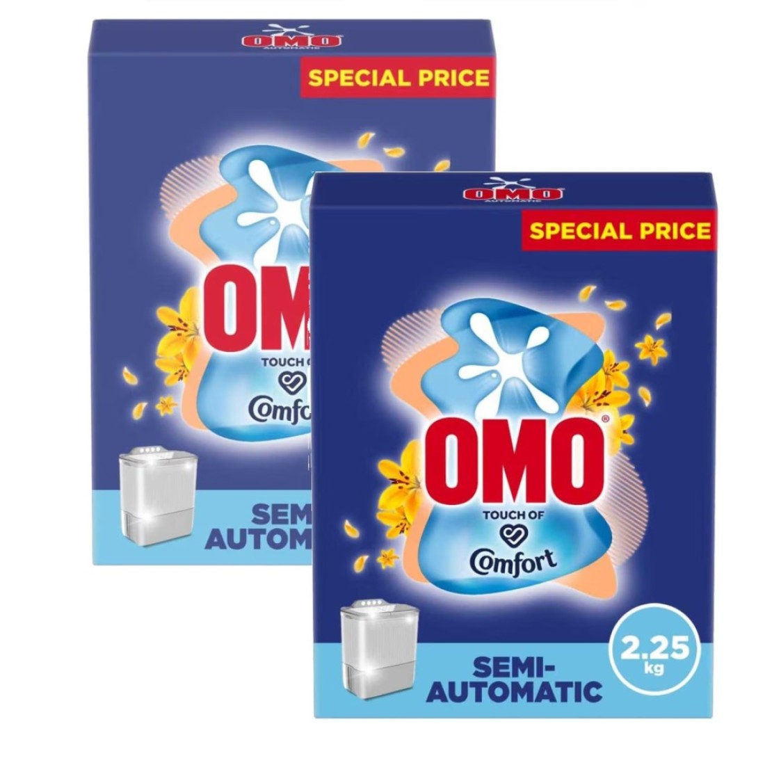 Omo Semi-Automatic Powder Laundry Detergent Active 2.25kg Pack of 2