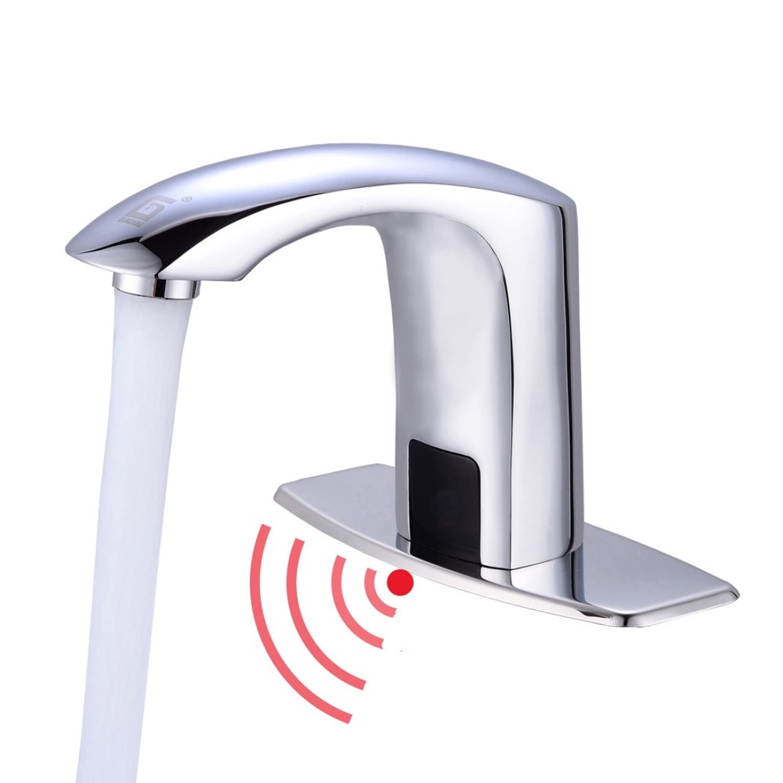 Gangang Commercial Touchless Bathroom Sink Faucet Cold and Hot Water Automatic Motion Sensor Basin Tap Mixer with Mixing Valve and Cover Plate (FBA 2)