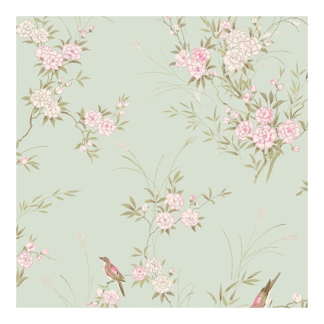 Graham &amp; Brown Shabby Chic by Rachel Ashwell Bird Chinoiserie Green Wallpaper