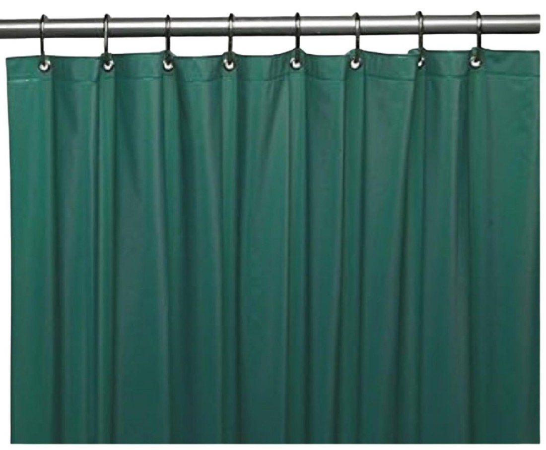 Dependable Industries inc. Essentials Bathroom Magnetized Shower Curtain Liner with Metal Grommets Waterproof (Hunter Green)
