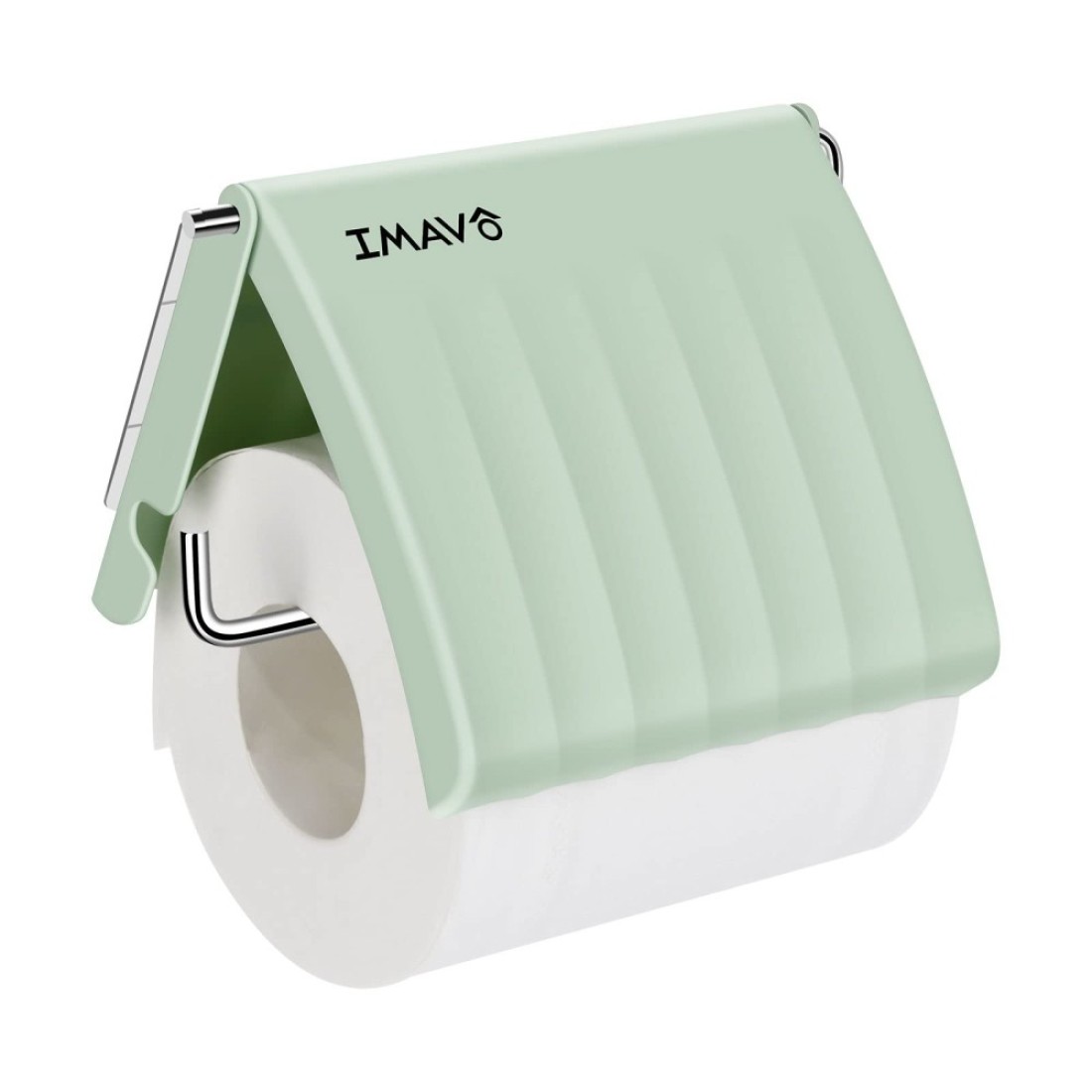 IMAVO Bathroom Toilet Paper Holder,Self Adhesive Toilet Paper Roll Holder with Stainless Steel Arm &amp; Plastic Cover,Wall Mounted Toilet Tissue Holder for Bathroom Washroom(Green)