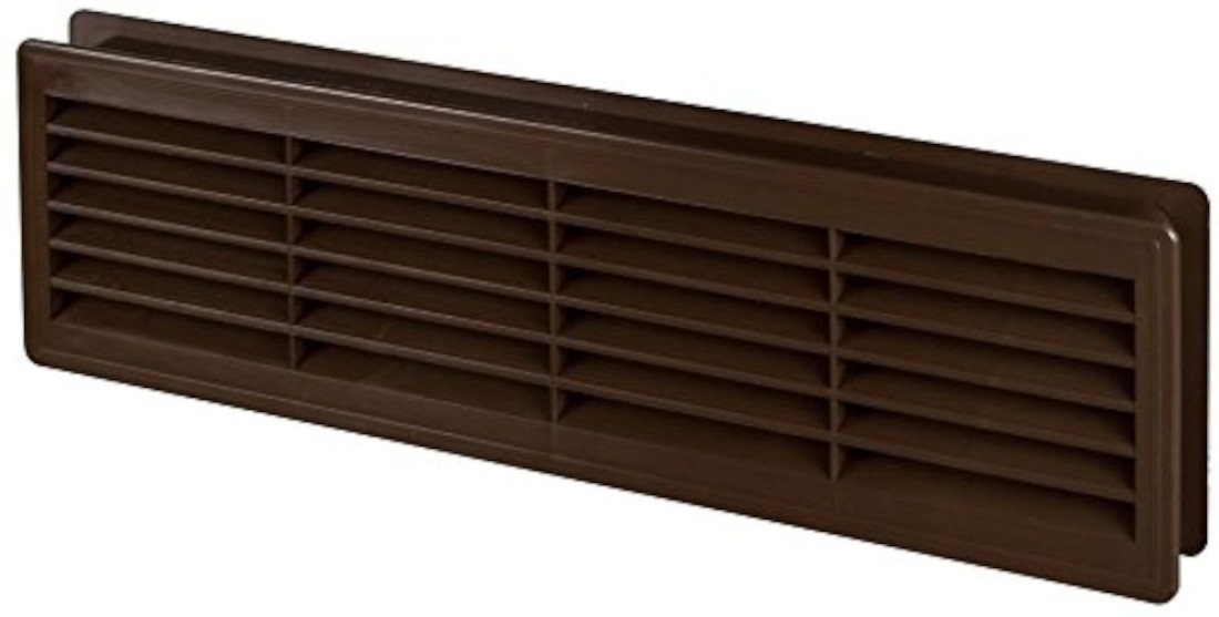Bathroom Door Air Vent Grille 455mm x 135mm 18 x 53 inch Two Sided Ventilation Cover Brown