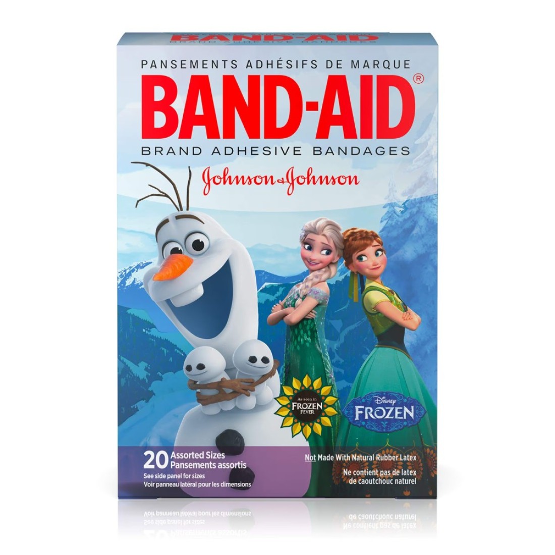 BandAid Adhesive Bandages Disneys Frozen Assorted Sizes 20 Count Packaging may vary