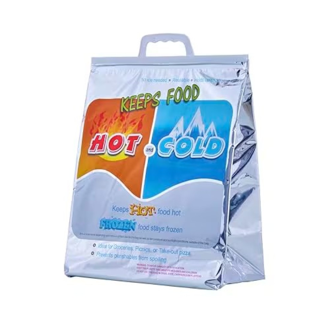 Superio Hot and Cold Insulated Bags for Food Delivery, Grocery Shopping Bags, Food Storage for Hot and Frozen Food for Travel, Disposable Cooler Bag, Reinforced Thermal Lunch Bag (1, 13&quot;x7&quot;x15.5&quot;)