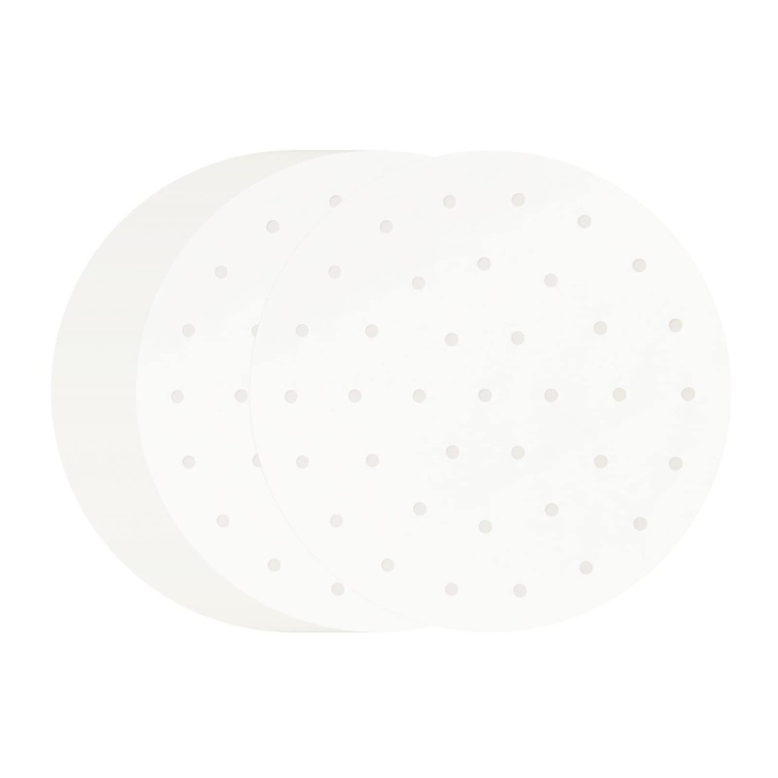 100 PCS Bamboo Steamer Liner, 10&quot; Round Air Fryer Parchment Paper with Holes, White Anti-Stick Steamer Paper