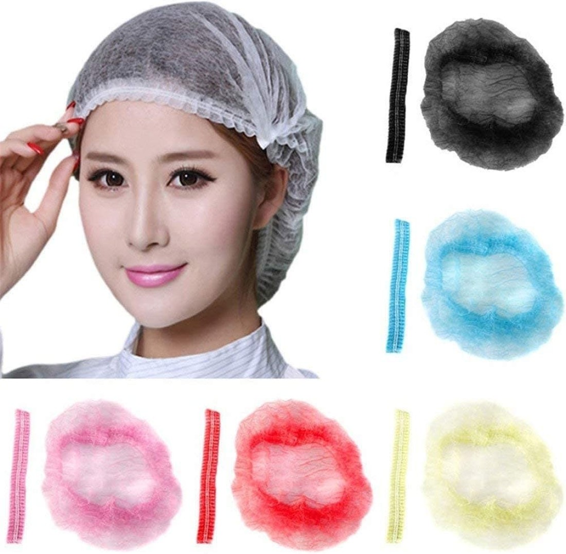 Alsaqer 100-Piece BLUE Disposable Hair Net Cap Set-Head cover Mob cap-Bouffant Caps