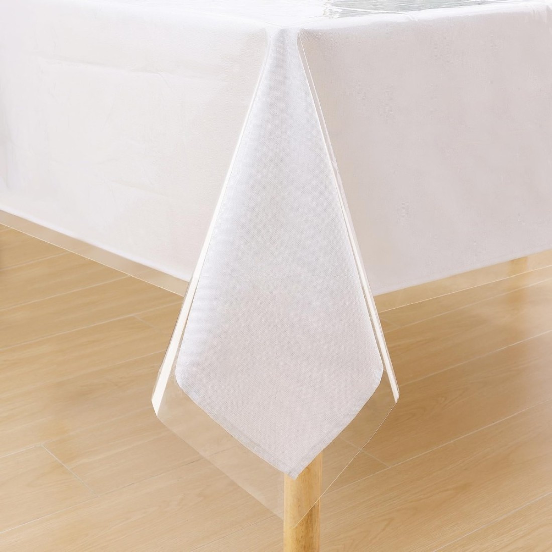 Smiry Rectangle Table Cloth 60x84 Inch, Waterproof Wipeable Vinyl Tablecloths Protector, Oil Spill Proof Plastic Table Cover for Dining, Picnic, Camping, Outdoor, Clear