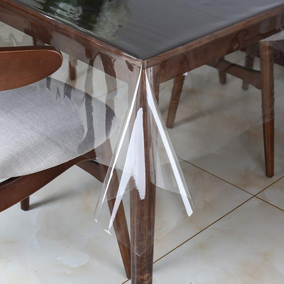 Walrus Clear Vinyl Tablecloth Protector WaterproofOilProof Plastic Rectangle Transparent Sheet Table Cover 54X84 Inch