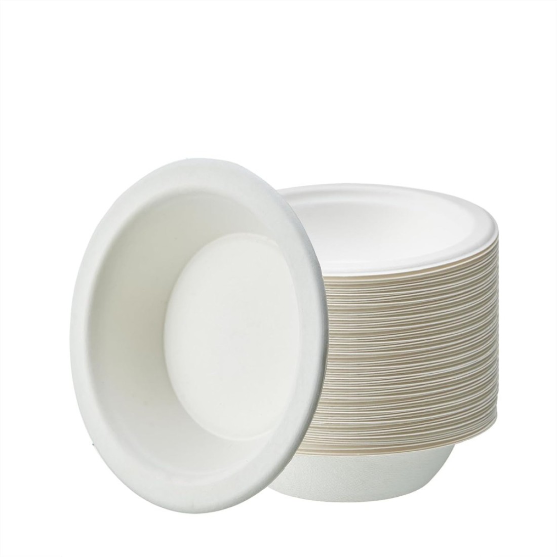 LAVISH Heavy-Duty Bagasse Biodegradable Paper Bowls, [ 10-Pack 8oz/240ml ] Compostable Bowls for Hot &amp; Cold Foods, Ideal for Soup, Ice Cream, Salad, Snacks, and Desserts (White)