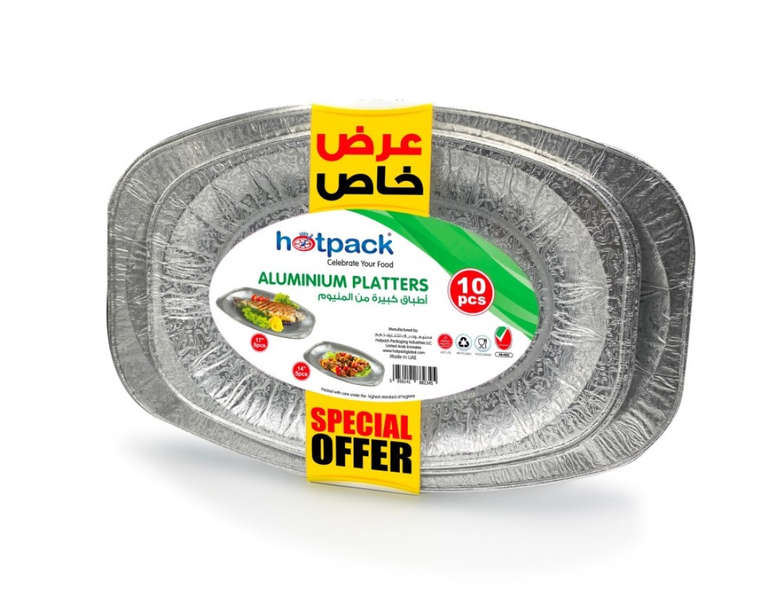 Hotpack Aluminium Trays 6586+65180, 5 Pieces each, 15% OFF