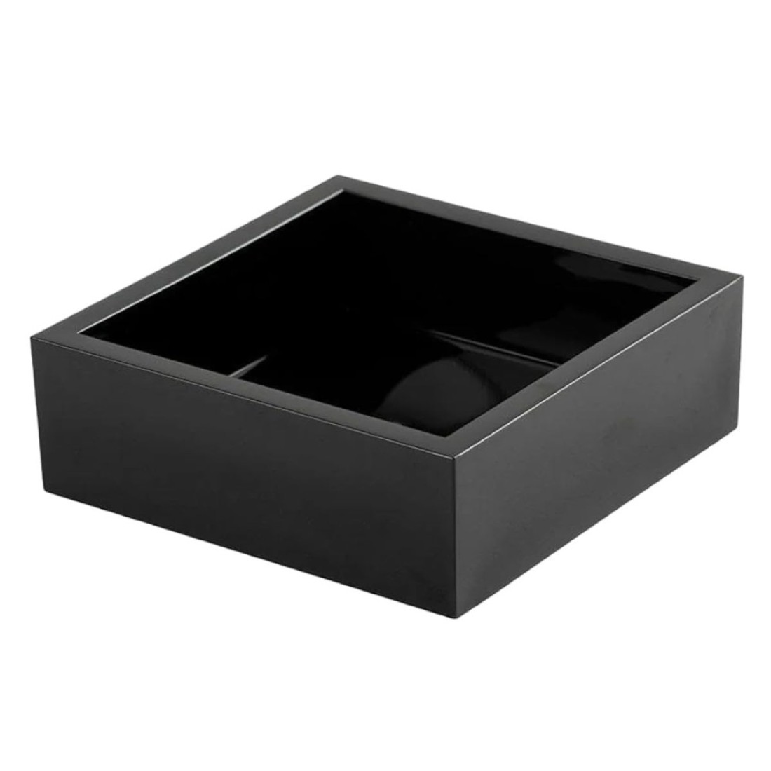 Cocktail Napkin Holder in Black Bamboo for Folded Napkin Size 5&quot; x 5&quot; - Bar Beverage Napkin Holder - Small Dessert &amp; Appetizer Napkin Tray - Square Organizer Box