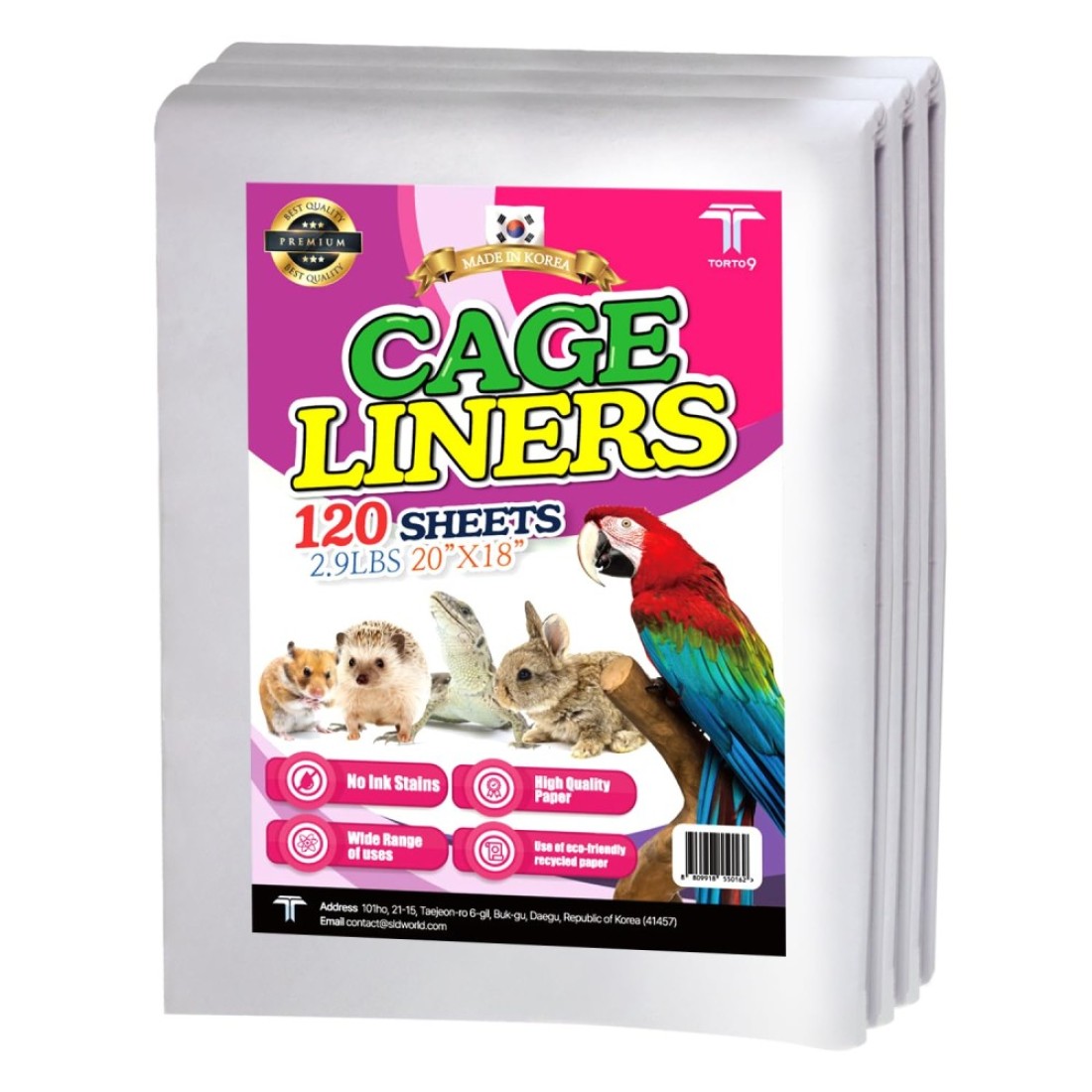 T TORTO9 Bird Cage Liners 120 Sheets 20 x 18 inch