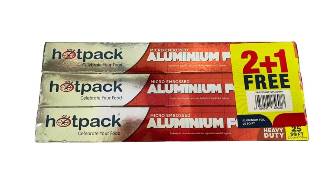 Hotpack Aluminium Foil Embossed 25 SqFt 2+1 Free