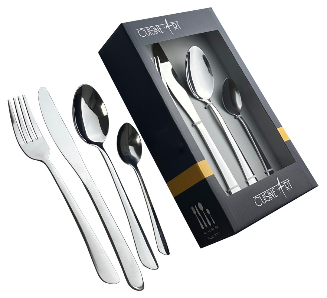 Cuisine Art Sasa 16 Piece Stainless Steel Cutlery Set, Silver