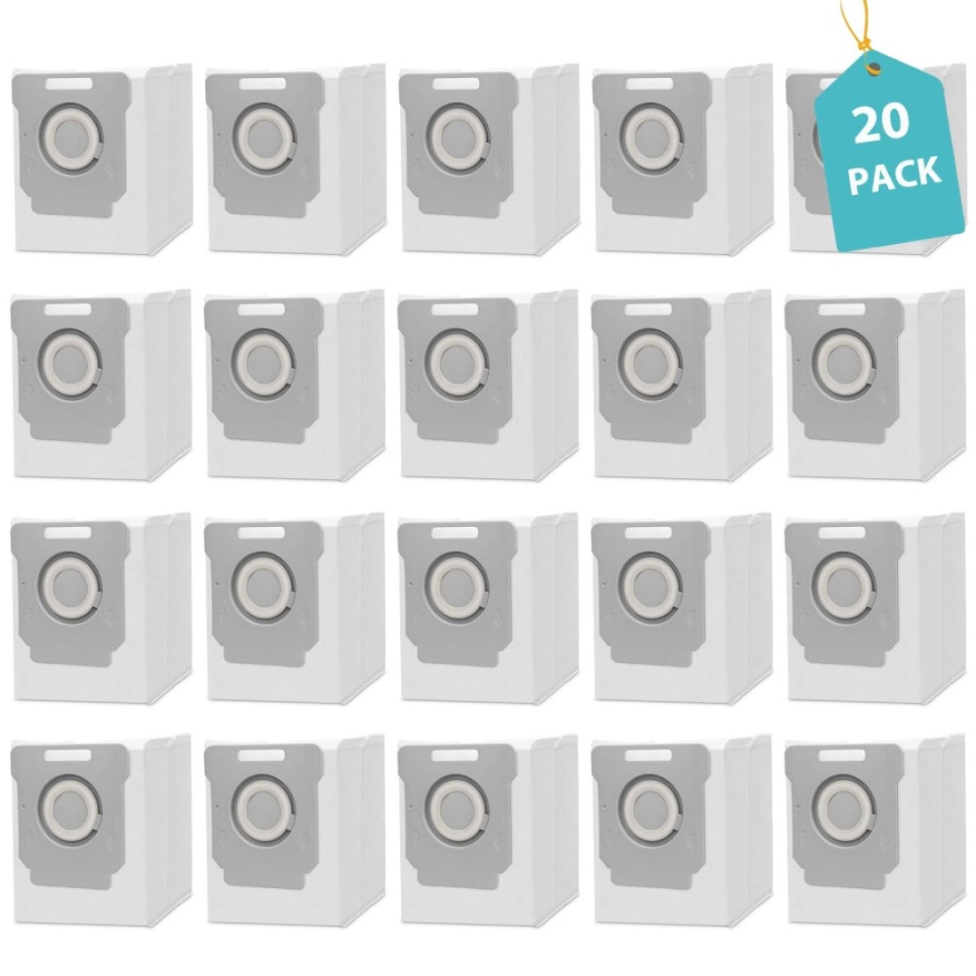 20 Pack Vacuum Bags for iRobot Roomba i7 i7+ i8 i8+ i3 i3+ i4 i4+ i6 i6+ j7 j7+ s9 s9+, i and s Series Clean Base Automatic Dirt Disposal Bags