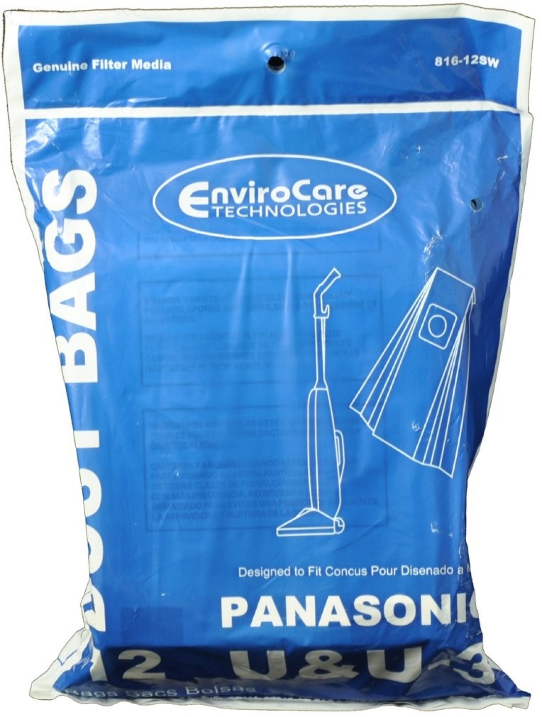 Panasonic 12 Pack Type U, U3 Upright Vacuum Cleaner Bags 60-2426-04