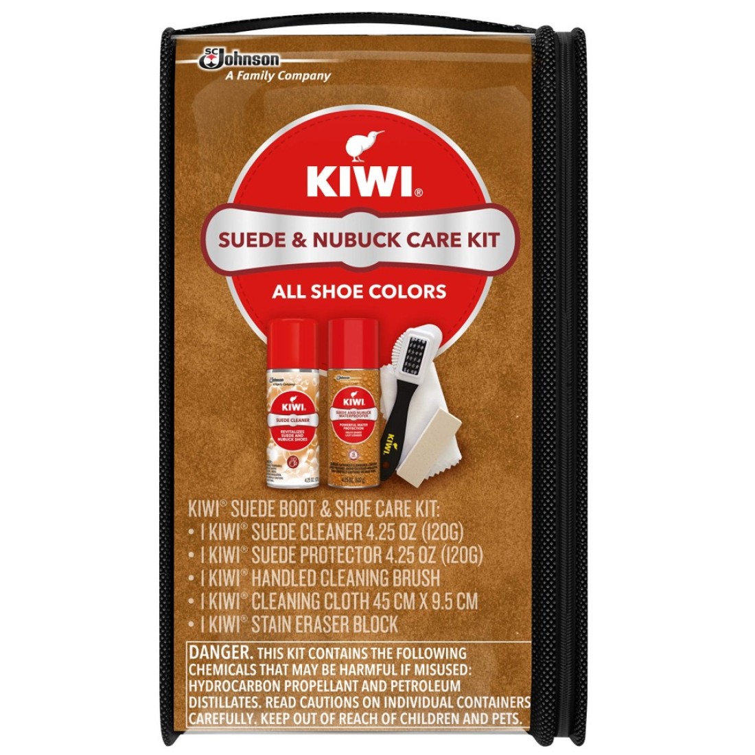 KIWI Suede and Nubuck Shoe Cleaner Kit For Shoes Boots and More Includes Cleaner Protector Brush Cloth Eraser Block