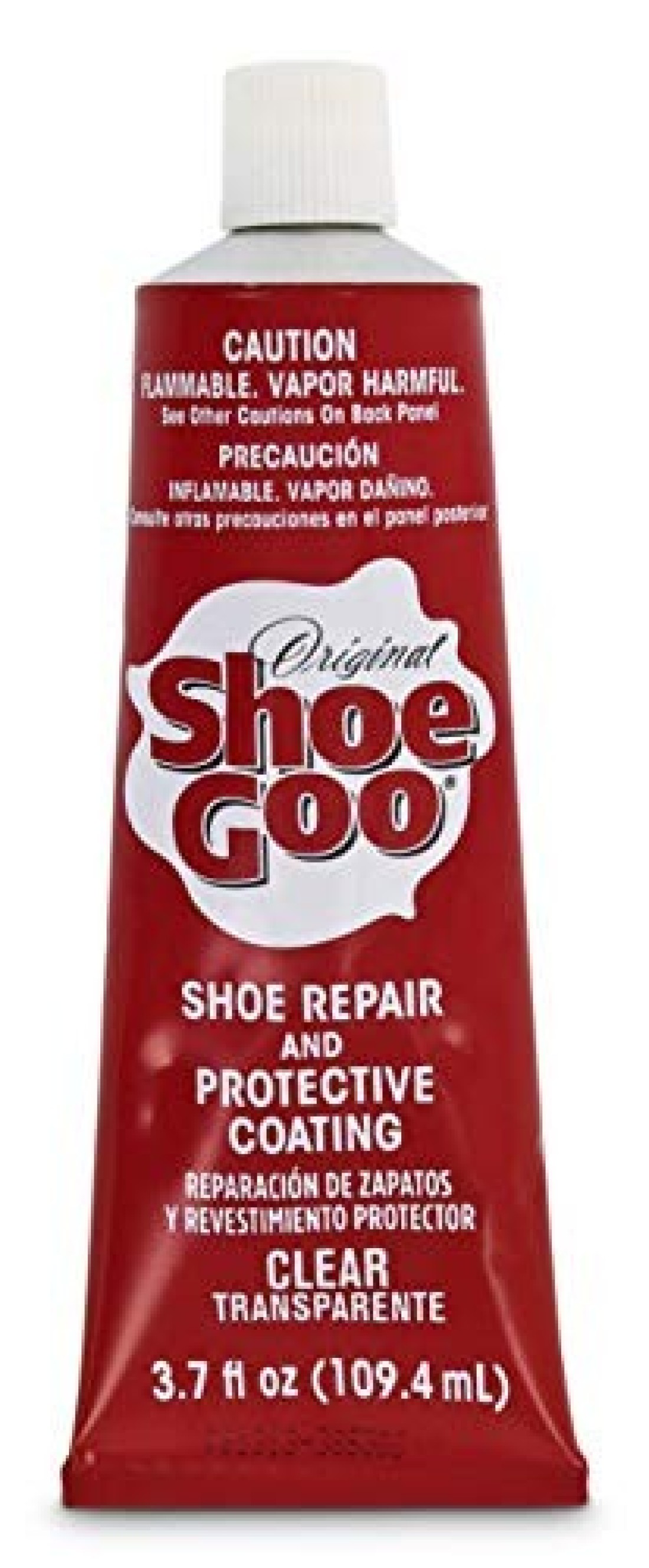 SOF SOLE Original Shoe Goo 37 fl oz Tube Clear Shoe Glue Repairs Soles Heels Patches Small Holes Bonds on Contact Dries Within 24 Hrs Waterproof Works on Leather Rubber Vinyl Canvas