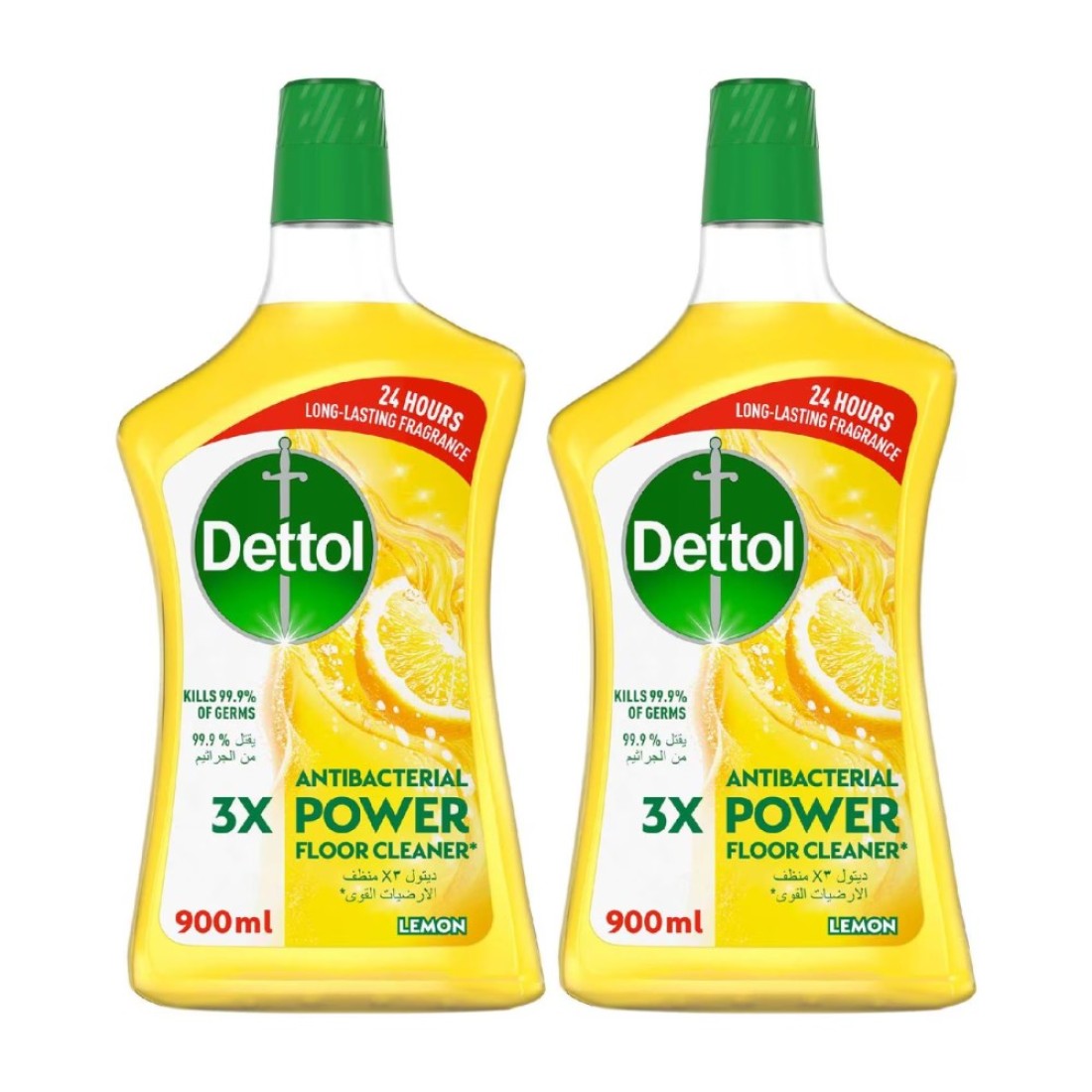 Dettol Antibacterial 3x Power Floor Cleaner Lemon 900ml Pack of 2