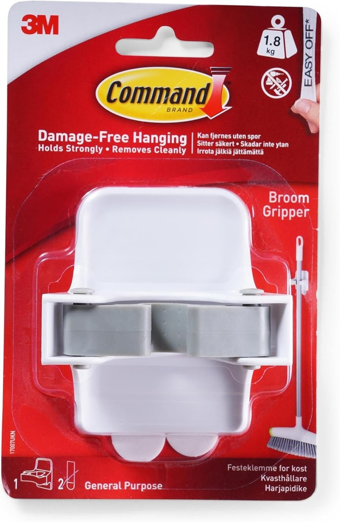 Pan Home 3M Command Broom Gripper - White
