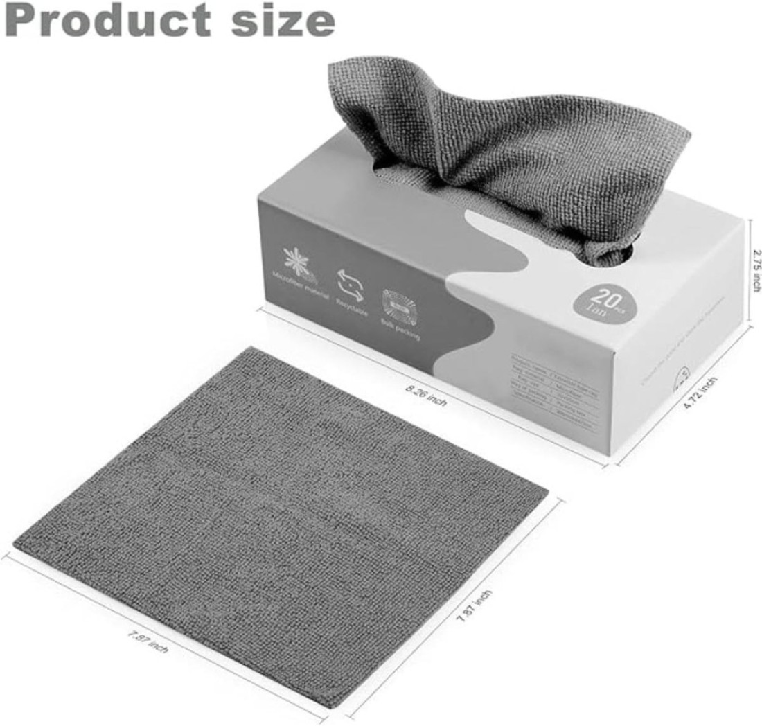 Marrkhor 2-Pcs Tissue Box for Home and Office Use,Microfiber Cleaning Cloths for Home, Kitchen, Bathroom